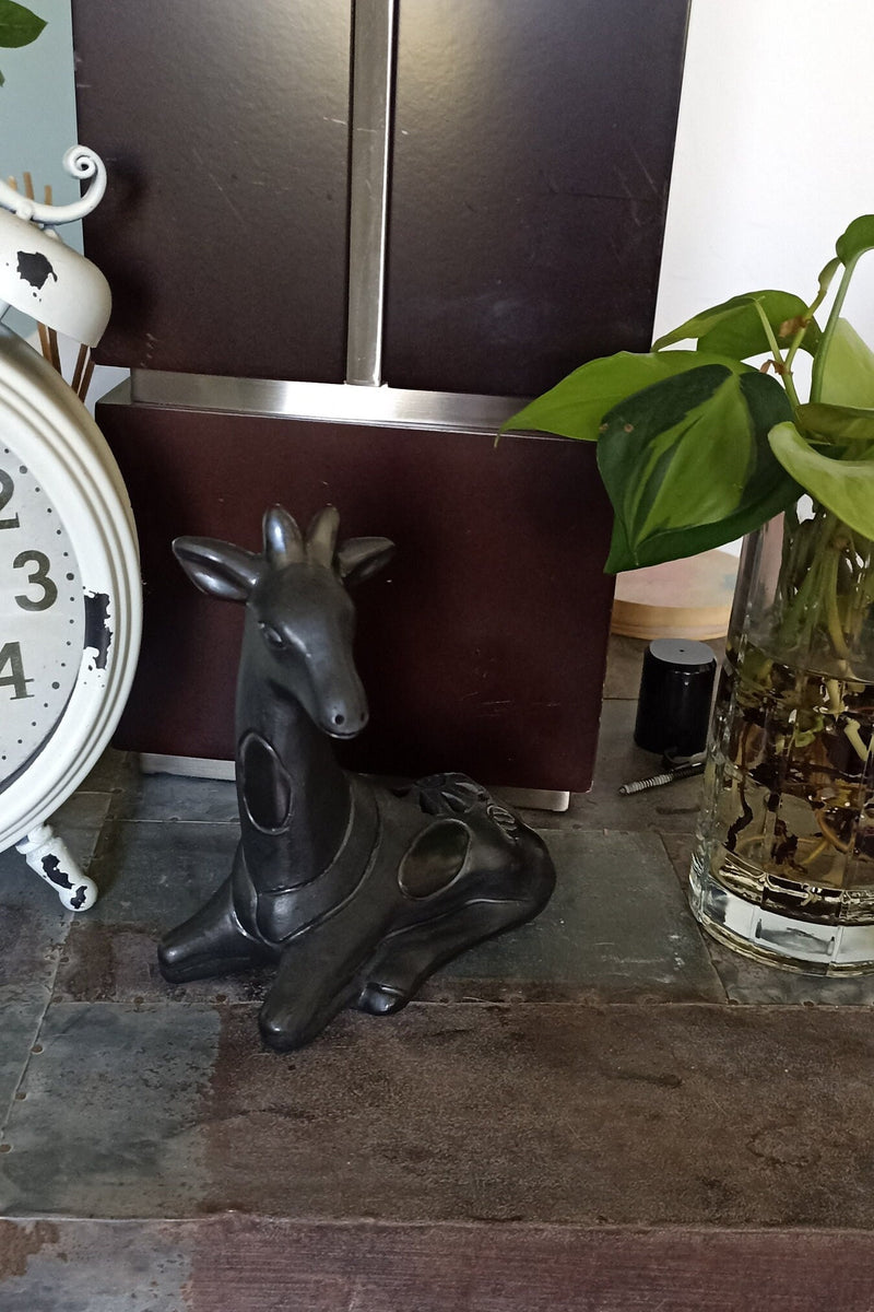 Black Giraffe Home Decor, Stunning Barro Negro Black Clay Handmade Mexican Pottery from San Bartolo near Oaxaca, Mexico