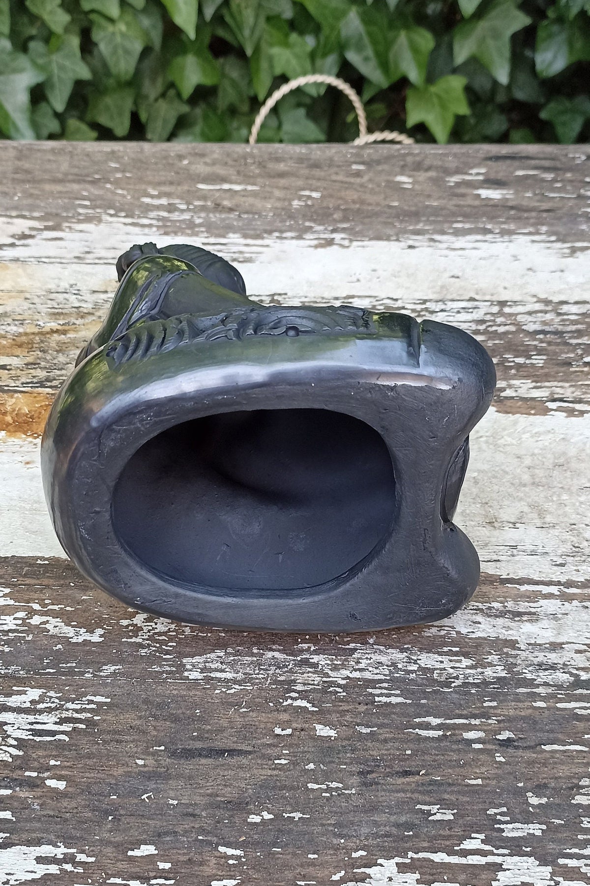 Pregnant Mom with Braided Hair Home Decor, Stunning Barro Negro Black Clay Handmade Mexican Pottery from San Bartolo near Oaxaca, Mexico