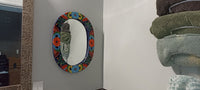 Bathroom Mirror, Talavera Wall Decor, Vanity Mirror, Oval Decorative Mirror, Ceramic Mirror Can Hang Vertically or Horizontally