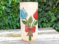 Ceramic Floral Planter for Outdoor Decor, Home Decor, Shelf Decor, Mexican Pottery, Handmade Flower Pot or Indoor Planter, Silk Flower Vase