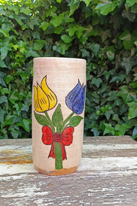 Ceramic Floral Planter for Outdoor Decor, Home Decor, Shelf Decor, Mexican Pottery, Handmade Flower Pot or Indoor Planter, Silk Flower Vase