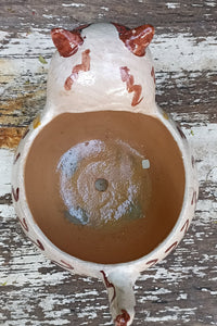 Ceramic Cat Planter, Flower Pot, Handmade Mexican Pottery from Atzompa, Mexico, Home Decor, Indoor or Outdoor Decor, Charming Plant Pot