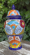 Stunning Ginger Jar, Mexican Pottery Ceramic Talavera Vase, Decorative Container