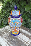 Stunning Ginger Jar, Mexican Pottery Ceramic Talavera Vase, Decorative Container