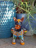 Talavera Donkey Planter is Mexican Pottery, Ceramic Planter Pot for Indoor Home Decor or Outdoor Garden Decor, Hand Painted Burro Flower Pot