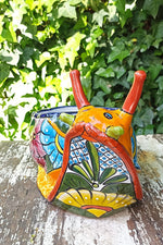 Talavera Snail Planter Mexican Pottery, Ceramic Planter Pot for Indoor Home Decor or Outdoor Garden Decor, Hand Painted Flower Pot