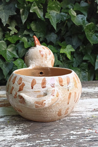 Ceramic Cat Planter, Flower Pot, Handmade Mexican Pottery from Atzompa, Mexico, Home Decor, Indoor or Outdoor Decor, Charming Plant Pot