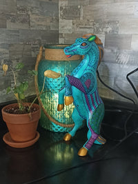 Horse Alebrije Art, Mexican Wood Carving Home Decor, Handmade Animal Sculpture & Mexican Folk Art, Dancing Horse Alebrije