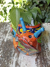 Talavera Snail Planter Mexican Pottery, Ceramic Planter Pot for Indoor Home Decor or Outdoor Garden Decor, Hand Painted Flower Pot