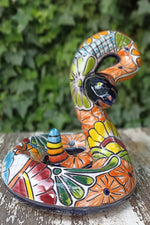 Talavera Rattlesnake, Ceramic Rattlesnake Figurine, Rattlesnake Gifts, Garden Statue, Talavera Pottery, Handmade, Hand Painted in Mexico