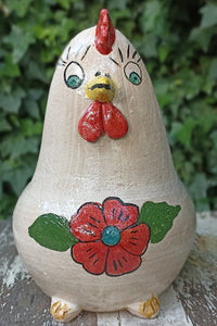 Ceramic Chicken Planter, Flower Pot, Handmade Mexican Pottery from Atzompa, Mexico, Home Decor, Indoor or Outdoor Decor, Charming Plant Pot
