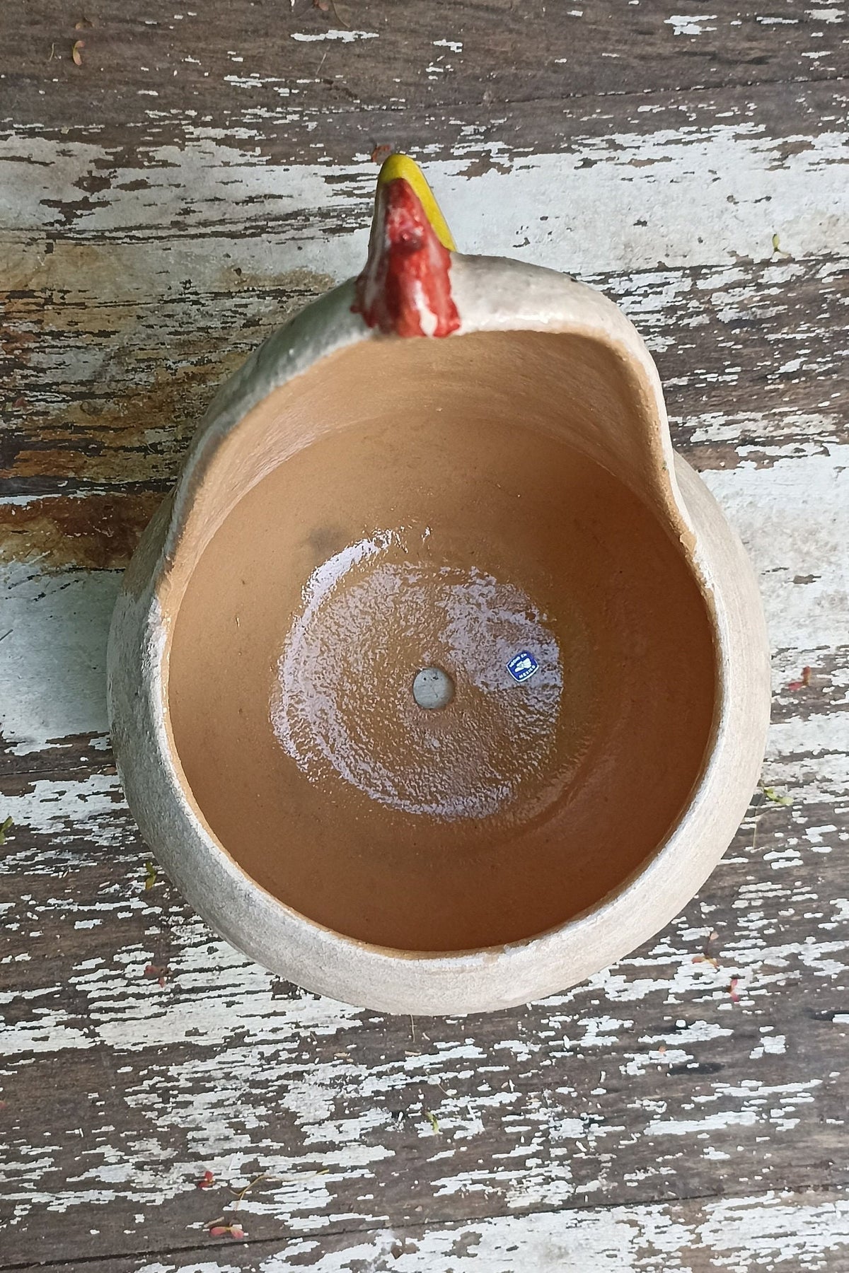 Ceramic Chicken Planter, Flower Pot, Handmade Mexican Pottery from Atzompa, Mexico, Home Decor, Indoor or Outdoor Decor, Charming Plant Pot