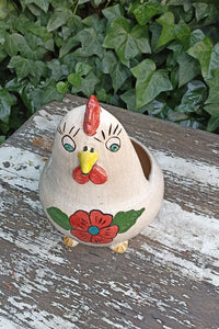 Ceramic Chicken Planter, Flower Pot, Handmade Mexican Pottery from Atzompa, Mexico, Home Decor, Indoor or Outdoor Decor, Charming Plant Pot