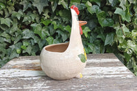 Ceramic Chicken Planter, Flower Pot, Handmade Mexican Pottery from Atzompa, Mexico, Home Decor, Indoor or Outdoor Decor, Charming Plant Pot