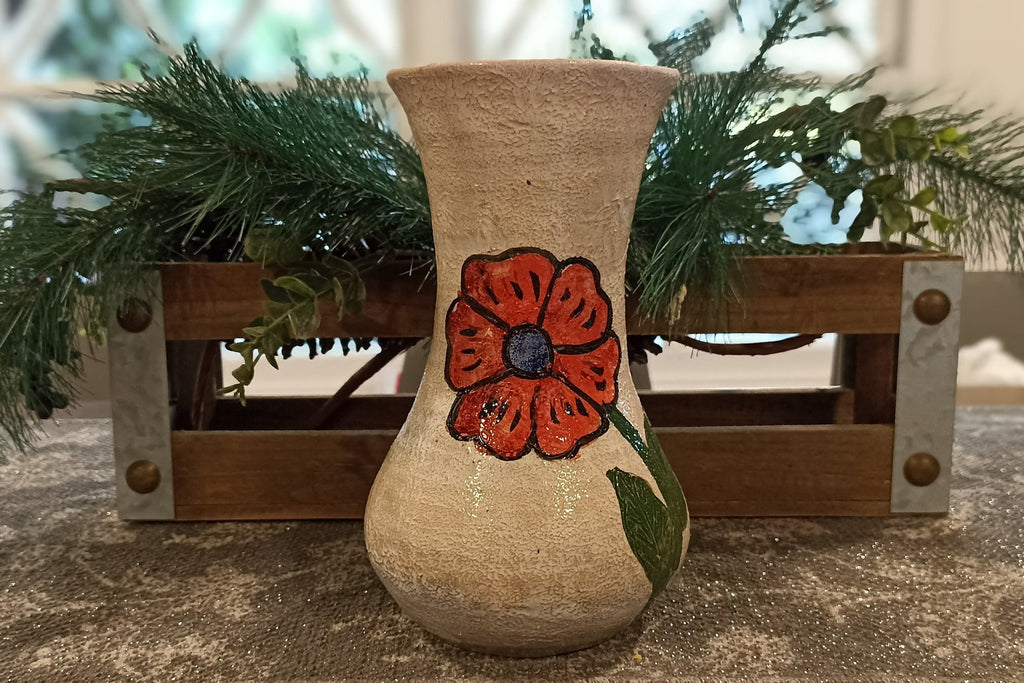 Decorative Flower Vase, Handmade Mexican Pottery from Atzompa, Mexico, Home Decor, Indoor or Outdoor Decor, Charming Plant Pot