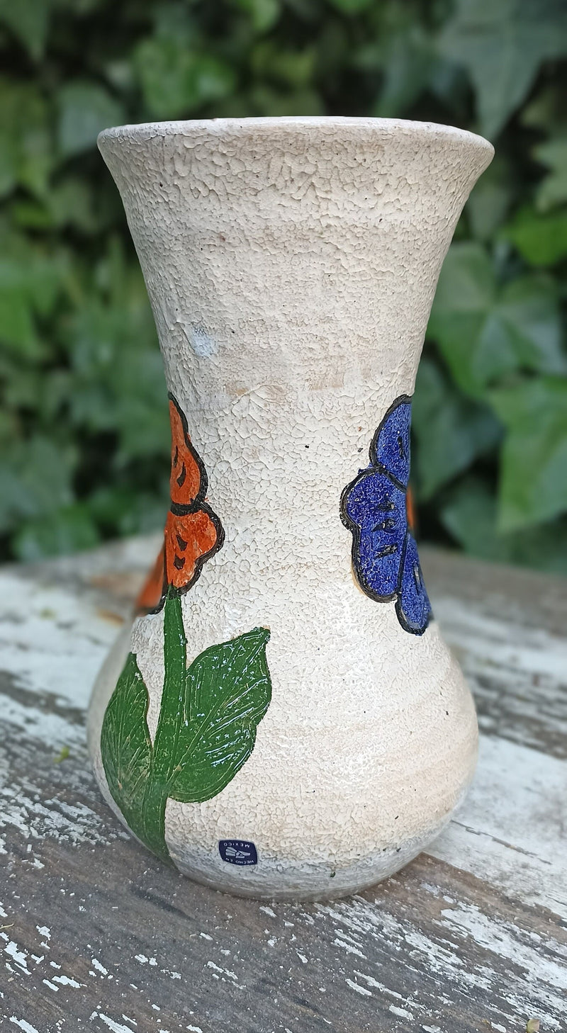 Decorative Flower Vase, Handmade Mexican Pottery from Atzompa, Mexico, Home Decor, Indoor or Outdoor Decor, Charming Plant Pot