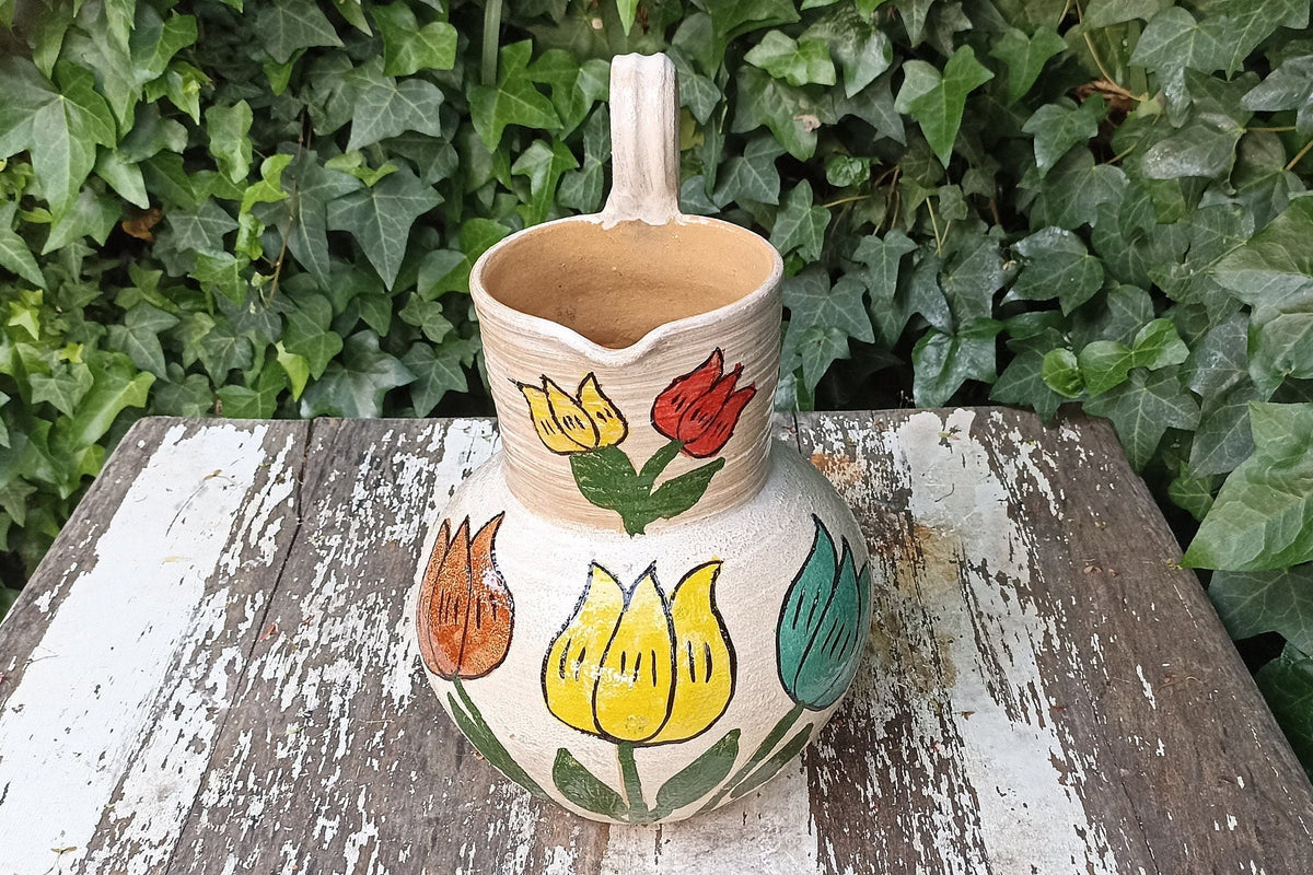 Pitcher Planter, Ceramic Flower Pot, Handmade Mexican Pottery from Atzompa, Mexico, Home Decor, Indoor or Outdoor Decor, Charming Plant Pot