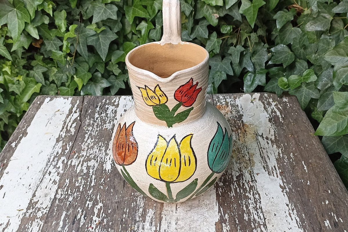 Pitcher Planter, Ceramic Flower Pot, Handmade Mexican Pottery from Atzompa, Mexico, Home Decor, Indoor or Outdoor Decor, Charming Plant Pot