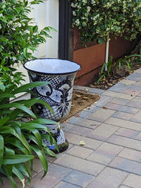 Classic Flower Pot Ships 9-25| Talavera Ceramic Planter is 22" Tall Handmade Mexican Pottery, Outdoor Garden Decor, Home Decor