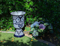 Classic Flower Pot Ships 9-25| Talavera Ceramic Planter is 22" Tall Handmade Mexican Pottery, Outdoor Garden Decor, Home Decor