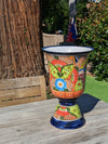 Colorful 22" Tall Flower Pot, Talavera Ceramic Planter, Handmade Pottery, Outdoor Garden Decor, Indoor Home Decor, Unique Housewarming Gift