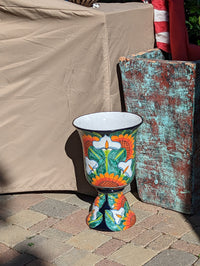 Pre-order Sunflower Lilly Planter Ships 9-25 | 22" Handmade Talavera Cermaic Mexico Pottery, Stunning Outdoor Garden Decor, Home Decor