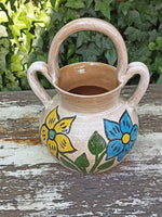 Planter+ Handles, Ceramic Flower Pot, Handmade Mexican Pottery from Atzompa, Mexico, Home Decor, Indoor or Outdoor Decor, Charming Plant Pot