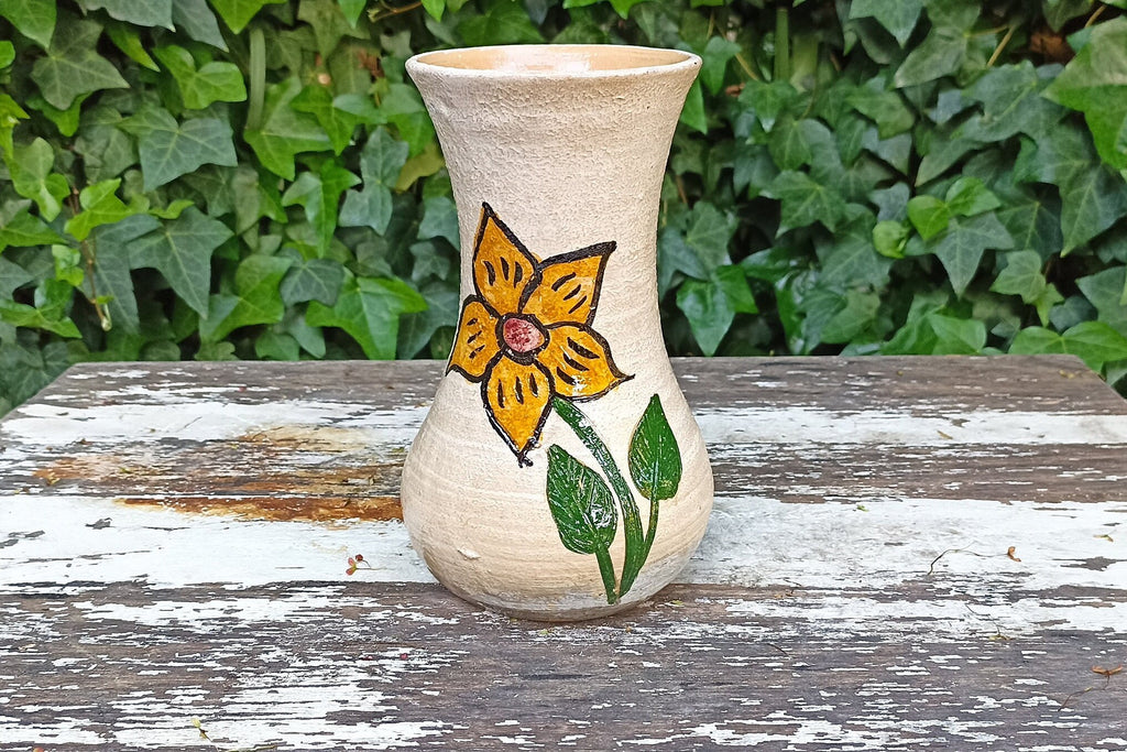 Decorative Flower Vase, Handmade Mexican Pottery from Atzompa, Mexico, Home Decor, Indoor or Outdoor Decor, Charming Plant Pot