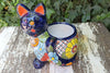 Talavera Cat Flower Pot, Ceramic Planter Home Decor, Indoor Outdoor Planter Pot, Mexican Pottery Yard & Garden Decor, Handmade