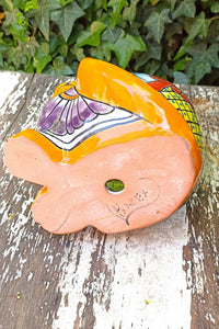 Talavera Cat Flower Pot, Ceramic Planter Home Decor, Indoor Outdoor Planter Pot, Mexican Pottery Yard & Garden Decor, Handmade