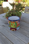 Colorful 7" Round Flower Pot, Talavera Ceramic Planter, Handmade Pottery, Outdoor Garden Decor, Indoor Home Decor, Unique Housewarming Gift