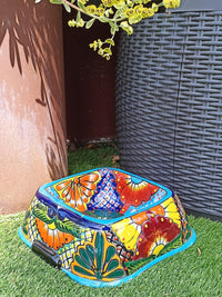 Ceramic Dog Dish, Talavera Pottery, Gorgeous Pet Food Bowl, Mexican Dog Bowl, Hand Painted Dog Lover Home Decor or Gift, Medium Sized Dogs