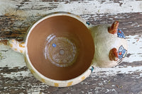 Ceramic Cat Planter, Flower Pot, Handmade Mexican Pottery from Atzompa, Mexico, Home Decor, Indoor or Outdoor Decor, Charming Plant Pot