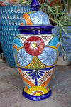 Stunning Ginger Jar, Mexican Pottery Ceramic Talavera Vase, Decorative Container