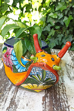 Talavera Snail Planter Mexican Pottery, Ceramic Planter Pot for Indoor Home Decor or Outdoor Garden Decor, Hand Painted Flower Pot