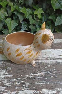 Ceramic Cat Planter, Flower Pot, Handmade Mexican Pottery from Atzompa, Mexico, Home Decor, Indoor or Outdoor Decor, Charming Plant Pot