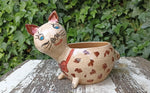 Ceramic Cat Planter, Flower Pot, Handmade Mexican Pottery from Atzompa, Mexico, Home Decor, Indoor or Outdoor Decor, Charming Plant Pot