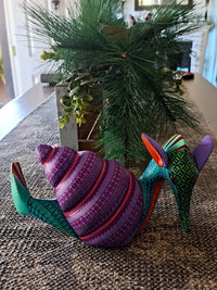 Snail Fusion Alebrije, Oaxaca Mexico Folk Art, Handmade Home Decor, Original Wood Sculpture, Carved Animal, Unique Gift