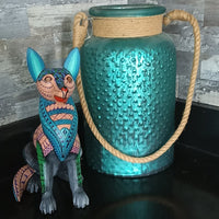 Wolf Alebrije Art, Mexican Wood Carving Home Decor, Handmade Animal Sculpture & Mexican Folk Art, Wolf Alebrije