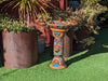 Bird Bath Garden Decor, Talavera Pottery, Handmade Mexican Pedestal & Basin for Birds Doubles as Stunning Yard Art, Gorgeous Outdoor Decor