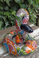 Ceramic Rattlesnake Figurine, Talavera Mexican Pottery, Rattlesnake Gifts, Garden Statue, Handmade, Hand Painted in Mexico