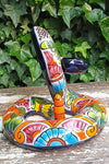 Ceramic Rattlesnake Figurine, Talavera Mexican Pottery, Rattlesnake Gifts, Garden Statue, Handmade, Hand Painted in Mexico