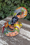 Talavera Rattlesnake, Ceramic Rattlesnake Figurine, Rattlesnake Gifts, Garden Statue, Talavera Pottery, Handmade, Hand Painted in Mexico