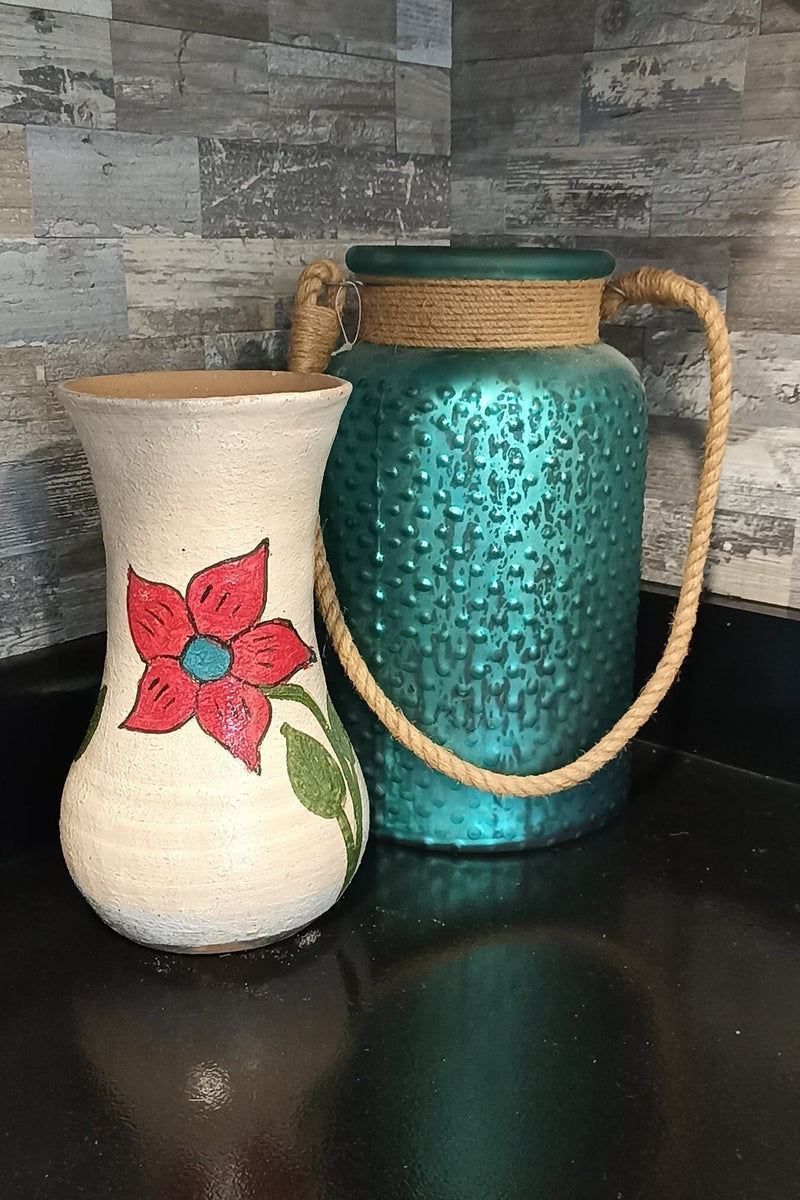 Decorative Flower Vase, Handmade Mexican Pottery from Atzompa, Mexico, Home Decor, Indoor or Outdoor Decor, Charming Plant Pot