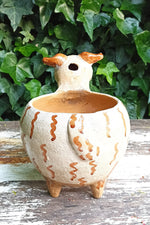 Ceramic Dog Planter, Flower Pot, Handmade Mexican Pottery from Atzompa, Mexico, Home Decor, Indoor or Outdoor Decor, Charming Plant Pot