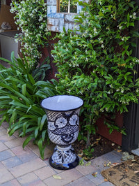 Classic Flower Pot Ships 9-25| Talavera Ceramic Planter is 22" Tall Handmade Mexican Pottery, Outdoor Garden Decor, Home Decor