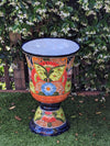 Colorful 22" Tall Flower Pot, Talavera Ceramic Planter, Handmade Pottery, Outdoor Garden Decor, Indoor Home Decor, Unique Housewarming Gift