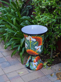 Pre-order Sunflower Lilly Planter Ships 9-25 | 22" Handmade Talavera Cermaic Mexico Pottery, Stunning Outdoor Garden Decor, Home Decor