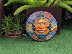 Talavera Sun Wall Art Decor, Ceramic Sun Figurine, Mexican Pottery, Outdoor Decor