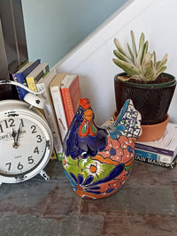 Ceramic Rooster, Talavera Pottery, Handmade in Mexico, Home Decor, Outdoor Garden or Porch Decor, Yard Art, Unique Gift for Chicken Lovers